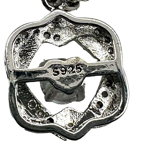 Sterling Silver Heart & Knot Pendant Necklace With Sparkling Cubic Zirconia - Picture 10 of 10